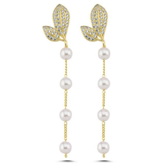 Leaf Pearl Earring