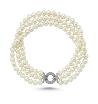 3 Row Pearl Choker