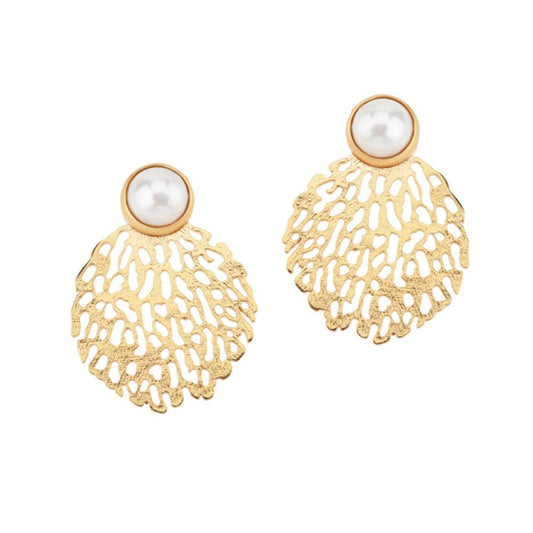 Honeycomb Pearl Earring